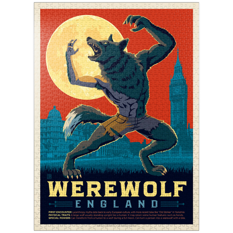 puzzleplate Mythical Creatures: Werewolf (England), Vintage Poster 1000 Jigsaw Puzzle