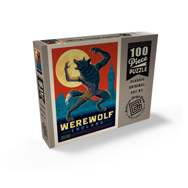 Mythical Creatures: Werewolf (England), Vintage Poster 100 Jigsaw Puzzle box view2