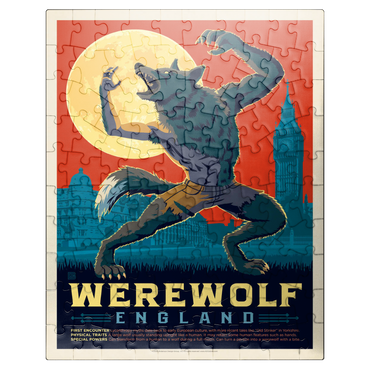 puzzleplate Mythical Creatures: Werewolf (England), Vintage Poster 100 Jigsaw Puzzle