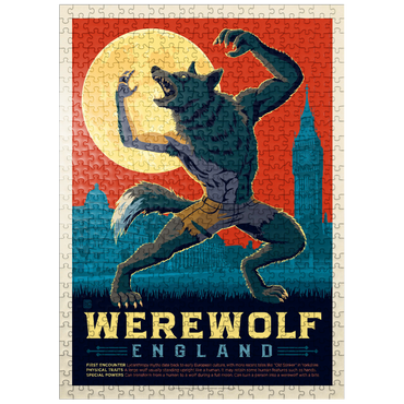 puzzleplate Mythical Creatures: Werewolf (England), Vintage Poster 500 Jigsaw Puzzle