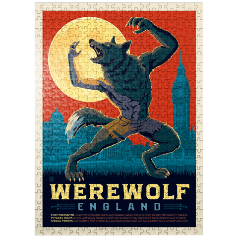 puzzleplate Mythical Creatures: Werewolf (England), Vintage Poster 500 Jigsaw Puzzle