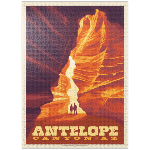 puzzleplate Antelope Canyon, Arizona, Vintage Poster 1000 Jigsaw Puzzle