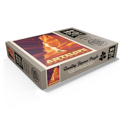 Antelope Canyon, Arizona, Vintage Poster 100 Jigsaw Puzzle box view1