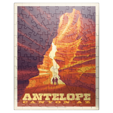 puzzleplate Antelope Canyon, Arizona, Vintage Poster 100 Jigsaw Puzzle