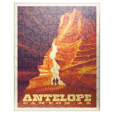 puzzleplate Antelope Canyon, Arizona, Vintage Poster 100 Jigsaw Puzzle