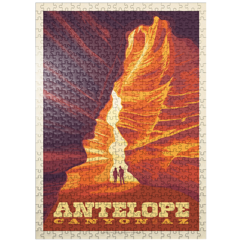 puzzleplate Antelope Canyon, Arizona, Vintage Poster 500 Jigsaw Puzzle