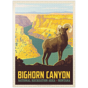 puzzleplate Bighorn Canyon National Recreation Area, Montana, Vintage Poster 1000 Jigsaw Puzzle