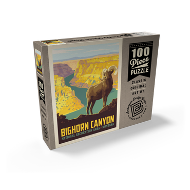 Bighorn Canyon National Recreation Area, Montana, Vintage Poster 100 Jigsaw Puzzle box view2