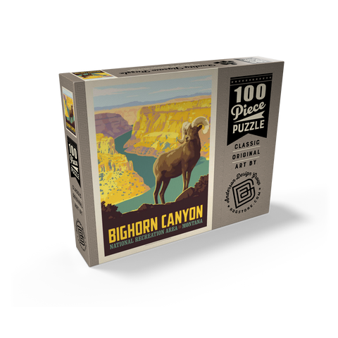 Bighorn Canyon National Recreation Area, Montana, Vintage Poster 100 Jigsaw Puzzle box view2