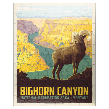 puzzleplate Bighorn Canyon National Recreation Area, Montana, Vintage Poster 100 Jigsaw Puzzle