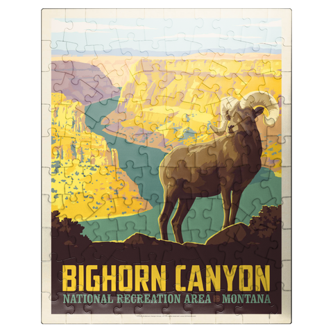 puzzleplate Bighorn Canyon National Recreation Area, Montana, Vintage Poster 100 Jigsaw Puzzle