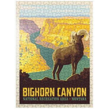 puzzleplate Bighorn Canyon National Recreation Area, Montana, Vintage Poster 500 Jigsaw Puzzle