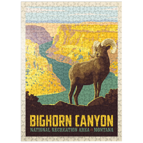 puzzleplate Bighorn Canyon National Recreation Area, Montana, Vintage Poster 500 Jigsaw Puzzle