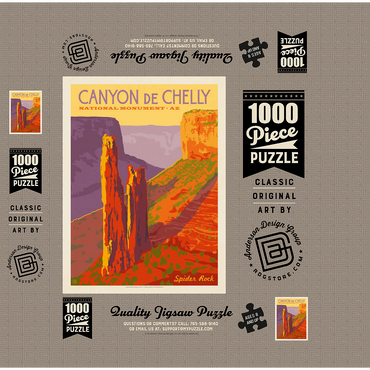 Canyon De Chelly National Monument, Arizona, Vintage Poster 1000 Jigsaw Puzzle box 3D Modell