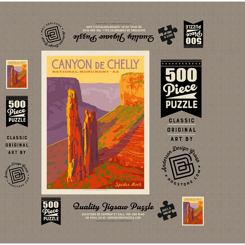 Canyon De Chelly National Monument, Arizona, Vintage Poster 500 Jigsaw Puzzle box 3D Modell