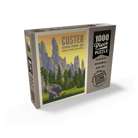 Custer State Park, South Dakota, Vintage Poster 1000 Jigsaw Puzzle box view2