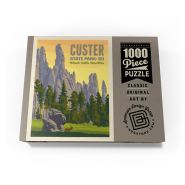 Custer State Park, South Dakota, Vintage Poster 1000 Jigsaw Puzzle box view3