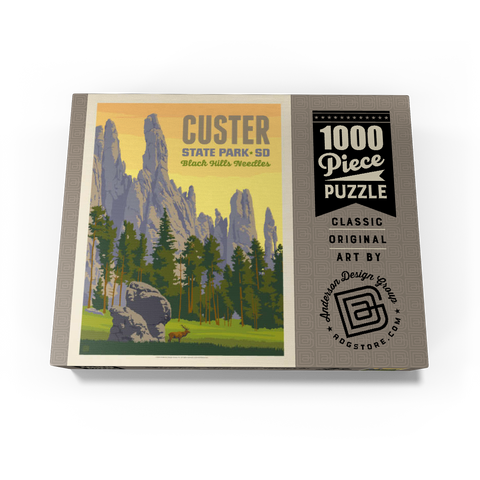 Custer State Park, South Dakota, Vintage Poster 1000 Jigsaw Puzzle box view3