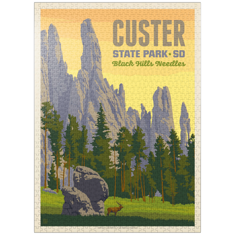 puzzleplate Custer State Park, South Dakota, Vintage Poster 1000 Jigsaw Puzzle