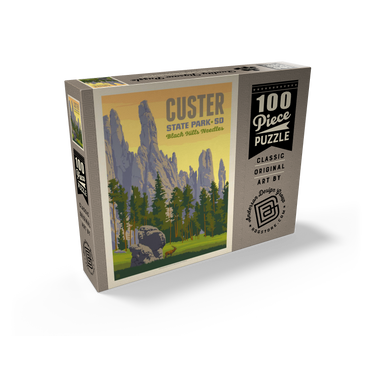 Custer State Park, South Dakota, Vintage Poster 100 Jigsaw Puzzle box view2