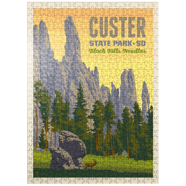 puzzleplate Custer State Park, South Dakota, Vintage Poster 500 Jigsaw Puzzle