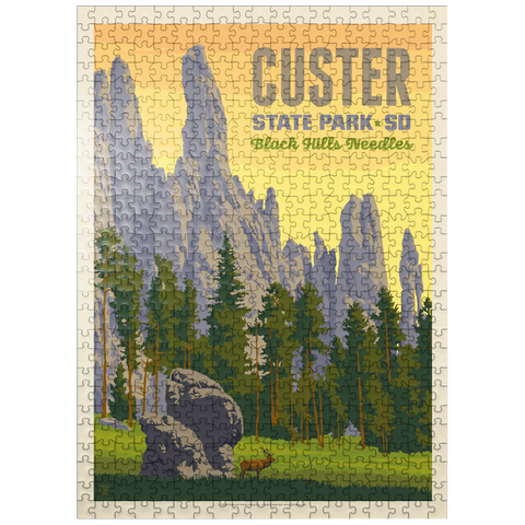 puzzleplate Custer State Park, South Dakota, Vintage Poster 500 Jigsaw Puzzle