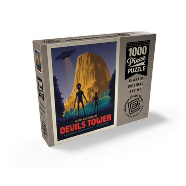 Devils Tower, WY: Alien Visitation, Vintage Poster 1000 Jigsaw Puzzle box view2