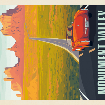 Monument Valley: Hwy 163, Vintage Poster 1000 Jigsaw Puzzle 3D Modell