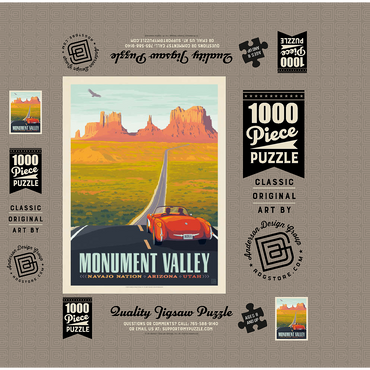 Monument Valley: Hwy 163, Vintage Poster 1000 Jigsaw Puzzle box 3D Modell