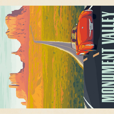 Monument Valley: Hwy 163, Vintage Poster 100 Jigsaw Puzzle 3D Modell