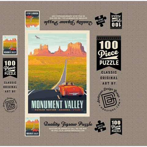 Monument Valley: Hwy 163, Vintage Poster 100 Jigsaw Puzzle box 3D Modell