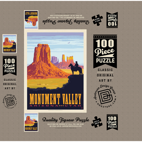 Monument Valley: Cowboy Ranger, Vintage Poster 100 Jigsaw Puzzle box 3D Modell