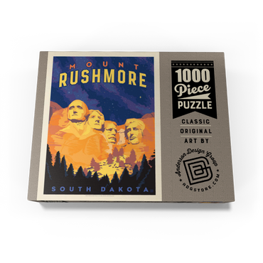 Mt Rushmore National Memorial: At Night, Vintage Poster 1000 Jigsaw Puzzle box view3