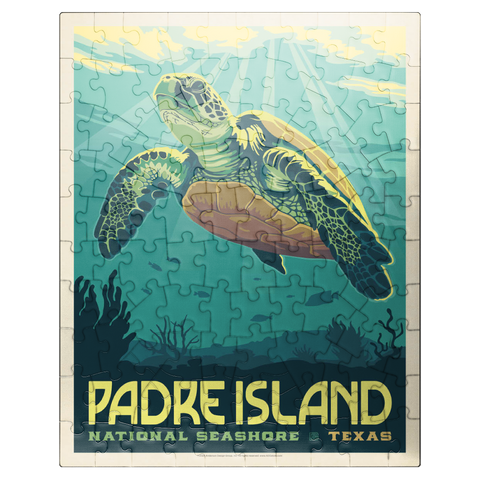 puzzleplate Padre Island National Seashore, Texas, Vintage Poster 100 Jigsaw Puzzle