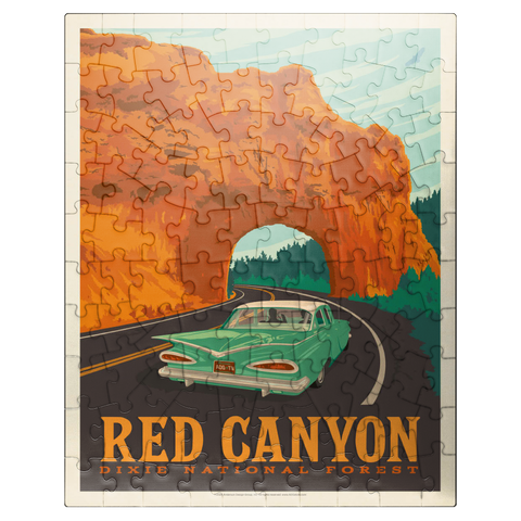 puzzleplate Red Canyon, Utah, Vintage Poster 100 Jigsaw Puzzle