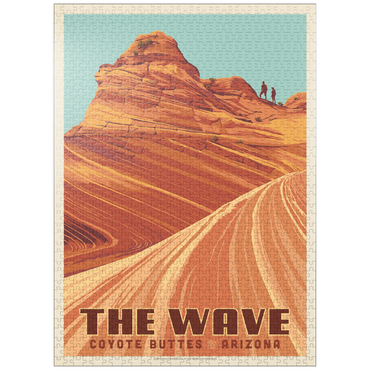 puzzleplate Coyote Buttes, AZ: Inside The Wave, Vintage Poster 1000 Jigsaw Puzzle