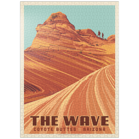 puzzleplate Coyote Buttes, AZ: Inside The Wave, Vintage Poster 1000 Jigsaw Puzzle