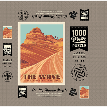 Coyote Buttes, AZ: Inside The Wave, Vintage Poster 1000 Jigsaw Puzzle box 3D Modell