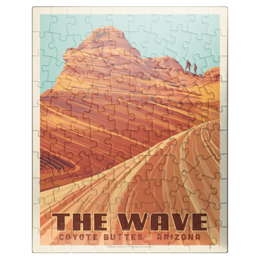 puzzleplate Coyote Buttes, AZ: Inside The Wave, Vintage Poster 100 Jigsaw Puzzle