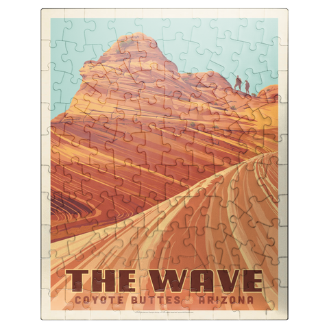 puzzleplate Coyote Buttes, AZ: Inside The Wave, Vintage Poster 100 Jigsaw Puzzle