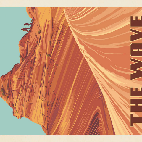 Coyote Buttes, AZ: Inside The Wave, Vintage Poster 100 Jigsaw Puzzle 3D Modell