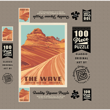 Coyote Buttes, AZ: Inside The Wave, Vintage Poster 100 Jigsaw Puzzle box 3D Modell