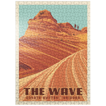 puzzleplate Coyote Buttes, AZ: Inside The Wave, Vintage Poster 500 Jigsaw Puzzle