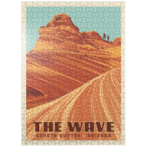 puzzleplate Coyote Buttes, AZ: Inside The Wave, Vintage Poster 500 Jigsaw Puzzle