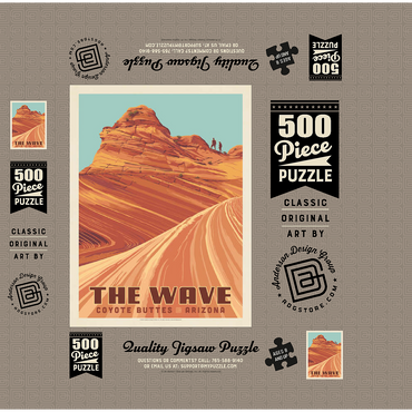 Coyote Buttes, AZ: Inside The Wave, Vintage Poster 500 Jigsaw Puzzle box 3D Modell