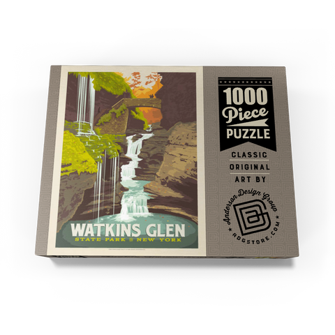 Watkins Glen State Park, New York, Vintage Poster 1000 Jigsaw Puzzle box view3