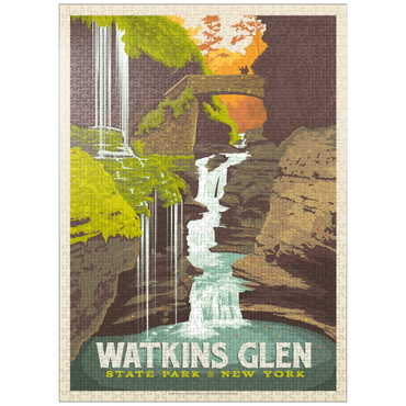 puzzleplate Watkins Glen State Park, New York, Vintage Poster 1000 Jigsaw Puzzle