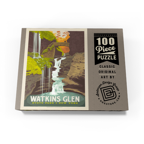 Watkins Glen State Park, New York, Vintage Poster 100 Jigsaw Puzzle box view3