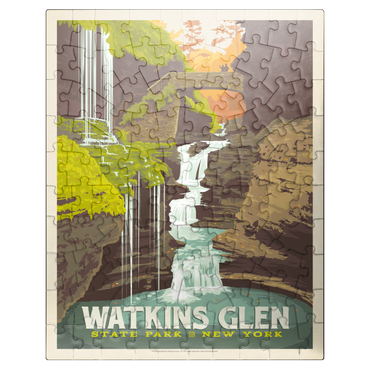 puzzleplate Watkins Glen State Park, New York, Vintage Poster 100 Jigsaw Puzzle