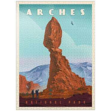 puzzleplate Arches National Park: Balanced Rock, Vintage Poster 1000 Jigsaw Puzzle